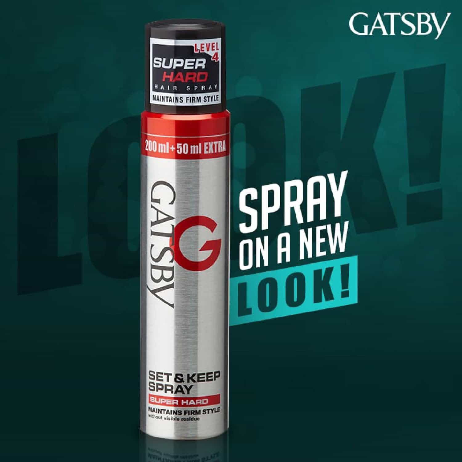 Gatsby Set & Keep Spray 250ml Super Hard (Silver) [1X6X12] 3