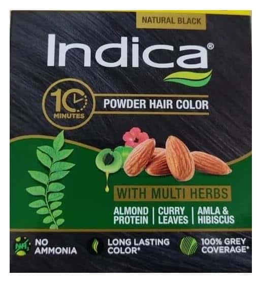 Indica 10Minutes Powder Hair Color 5gm Black 10+2 Offer Pack [10x32] (INR 21|NPR 33.60) view 1
