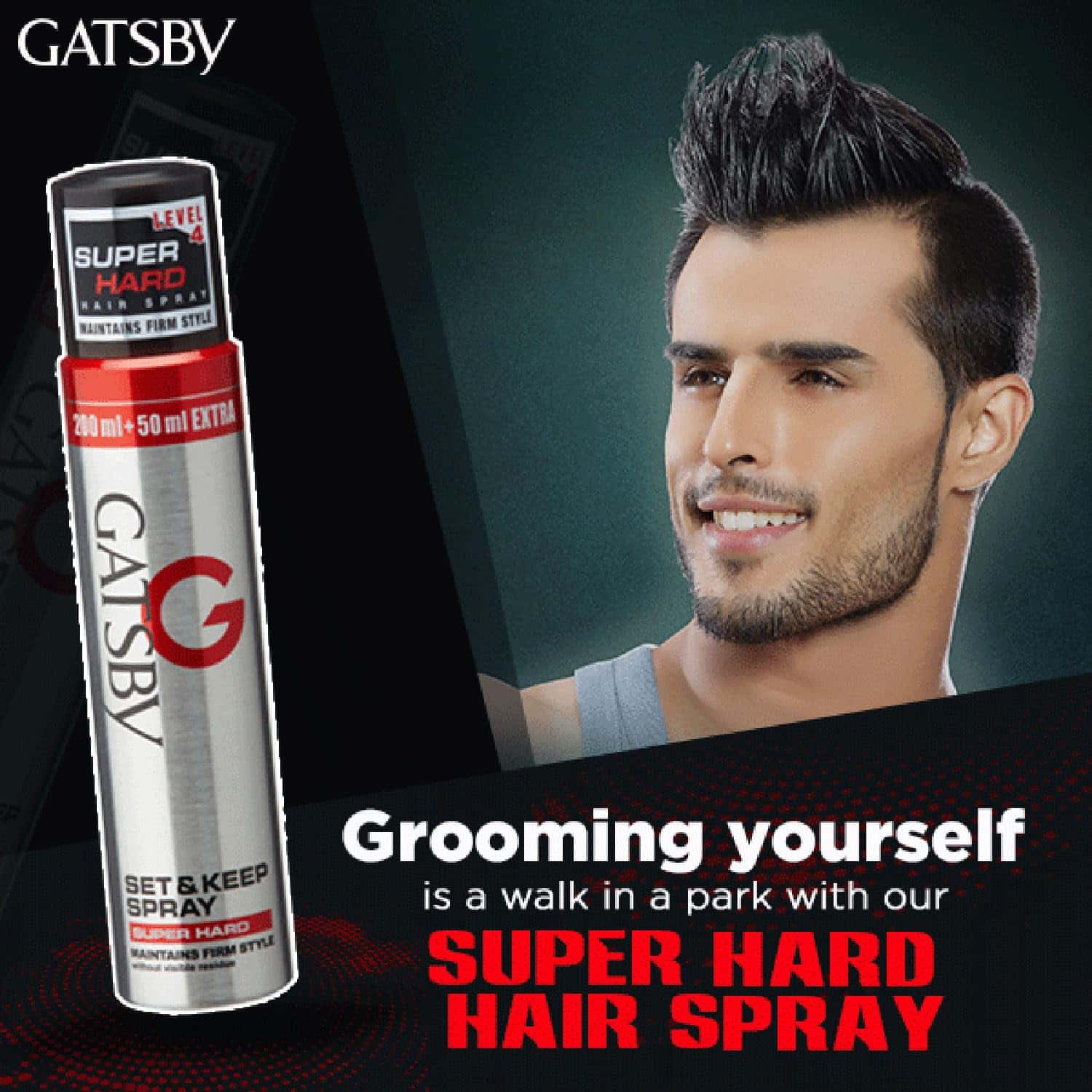 Gatsby Set & Keep Spray 250ml Super Hard (Silver) [1X6X12] view 6